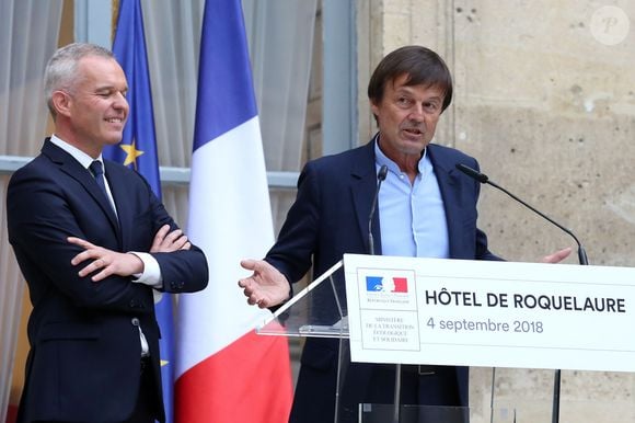Passation de pouvoir entre le ministre de la Transition Ecologique et Solidaire, Nicolas Hulot et son successeur François de Rugy, au ministère de l'Ecologie, hôtel de Roquelaure, à Paris, le 4 septembre 2018. © Stéphane Lemouton / Bestimage