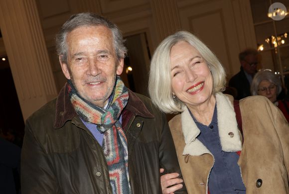Exclusif -  Alain Doutey et sa femme Arielle Séménoff - 50ème de la pièce "Lyly" avec M. Bernier et F. Perrin au théâtre de Paris le 27 mars 2025. © Coadic Guirec/Bestimage