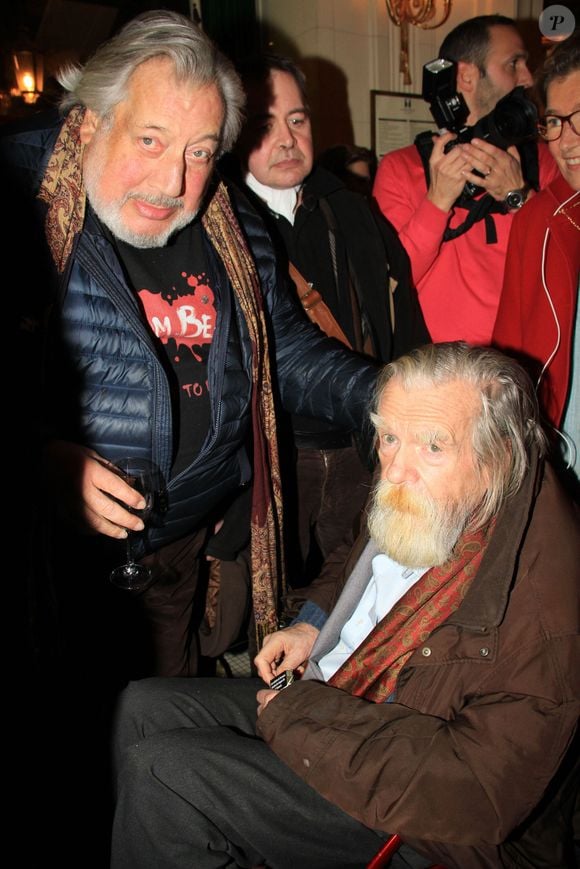 Jean-Claude Dreyfus et Michael Lonsdale - Soirée hommage à Jean-Pierre Mocky "70 ans de cinéma" à la brasserie "Les Deux Magots" à Paris. Le 9 décembre 2019
© Philippe Baldini / Bestimage