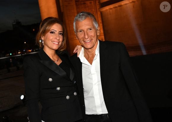 Photo : Exclusif - es présentateurs Léa Salamé et Nagui - Backstage - sur le  plateau de l'émission "Paris 2024 : merci! La grande soirée événement" sur  les Champs-Elysées à Paris, à