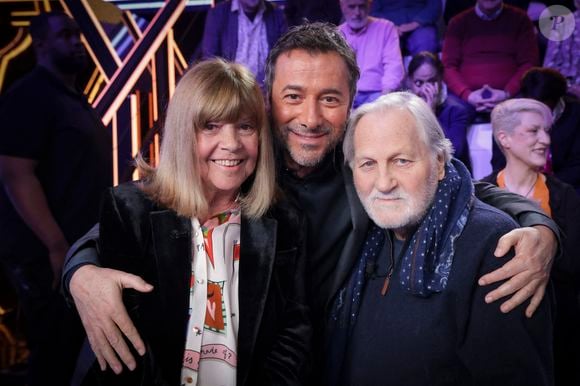 Exclusif - Chantal Goya, Bernard Montiel, Jean-Jacques Debout sur le plateau de l’enregistrement de l’émission « Face à Hanouna » présentée par C.Hanouna  et diffusée sur C8 le 27 avril 2024, à Paris, France, le 25 avril 2024. © Jack Tribeca / Bestimage