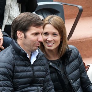 Isabelle Ithurburu et Gonzalo Quesada - People aux Internationaux de France de tennis de Roland Garros à Paris, le 28 mai  2014 lors du match entre Jo-Wilfried Tsonga et Jürgen Melzer. © Dominique Jacovide/Bestimage
