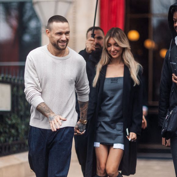 Liam Payne et sa compagne Kate Cassidy à la sortie de l'hôtel La Réserve lors de la mode femme automne / hiver 2024-2025 lors de la Fashion Week de Paris (PFW), à Paris, France, le 2 mars 2024. AGENCE / BESTIMAGE