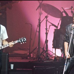 (archive) Jean-Jacques Goldman et Johnny Hallyday lors d'un concert pour la tournée des Enfoirés
©AGENCE / BESTIMAGE
