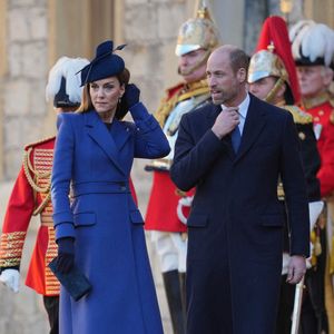 Le prince et la princesse de Galles quittent les lieux après avoir assisté à la cérémonie d'accueil du président allemand Frank-Walter Steinmeier et de son épouse Elke Budenbender au château de Windsor, dans le Berkshire, au premier jour de la visite d'État au Royaume-Uni du président de la République fédérale d'Allemagne le mercredi 3 décembre 2025. Photo : Kin Cheung/PA Wire : Kin Cheung/PA Wire / PA Photos / ABACA