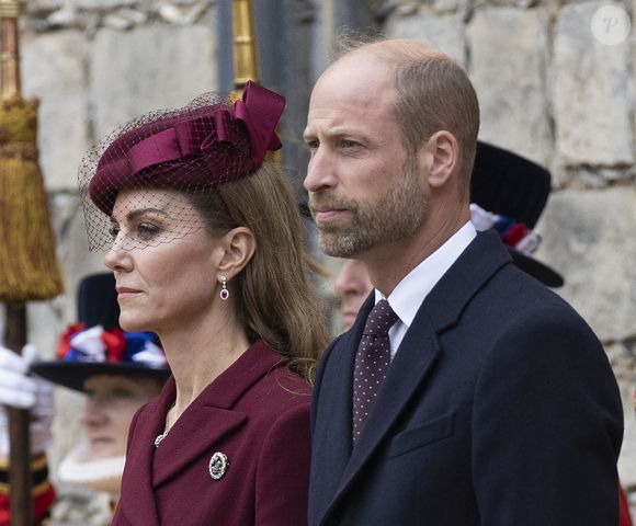 Le prince et la princesse de Galles lors de la cérémonie d'accueil au château de Windsor, Berkshire, au premier jour de la deuxième visite d'État du président au Royaume-Uni, à Windsor, Berkshire, Angleterre, Royaume-Uni, le 17 septembre 2025. Photo by Stephen Lock/I-Images/ABACAPRESS.COM