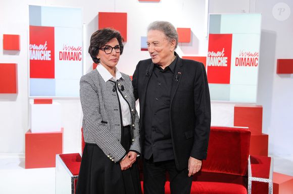 Exclusif - Rachida Dati et Michel Drucker  - Enregistrement de l'émission Vivement dimanche, le 4 mars 2025, présentée par Michel Drucker au studio Rive Gauche à Paris, diffusée le 16 mars sur France 3.  © Guillaume Gaffiot / Bestimage