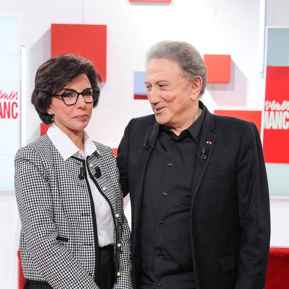 Exclusif - Rachida Dati et Michel Drucker  - Enregistrement de l'émission Vivement dimanche, le 4 mars 2025, présentée par Michel Drucker au studio Rive Gauche à Paris, diffusée le 16 mars sur France 3.  © Guillaume Gaffiot / Bestimage