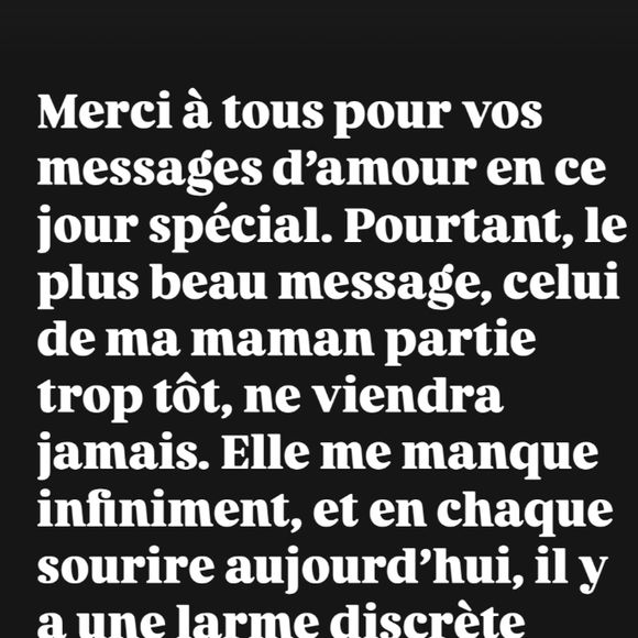 "Merci à tous pour vos messages d'amour en ce jour spécial. Pourtant, le plus beau message, celui de ma maman partie trop tôt, ne viendra jamais", a écrit la star hier, le coeur lourd, via sa story Instagram.

Jean-Baptiste Maunier se livre sur Instagram (Capture d'écran).