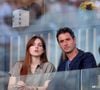 Alison Wheeler et Jérémie Elkaïm dans les tribunes (night session) lors des Internationaux de France de Tennis de Roland Garros 2025 à Paris. , le 31 mai 2025 à Paris. 
© Dominique Jacovides / Bestimage