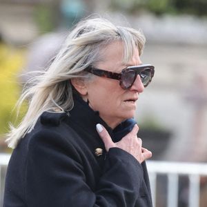 Christine Bravo - Obsèques d'Isabelle Mergault à la Coupole du Père-Lachaise à Paris le 30 mars 2026. © Cyril Moreau - Dominique Jacovides / Bestimage