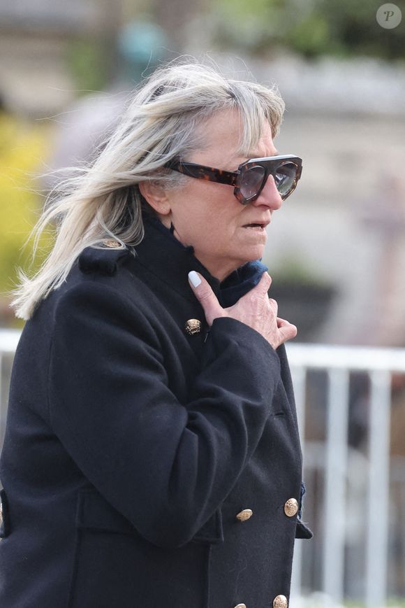 Christine Bravo - Obsèques d'Isabelle Mergault à la Coupole du Père-Lachaise à Paris le 30 mars 2026. © Cyril Moreau - Dominique Jacovides / Bestimage
