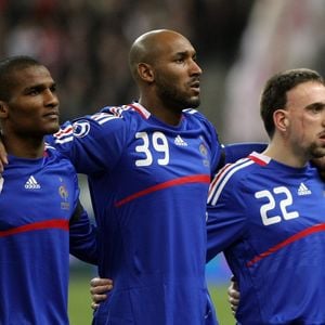 Nicolas Anelka membre de l'équipe de France, lors du match France-Angleterre au Stade de France, le 26 mars 2008.
Abaca