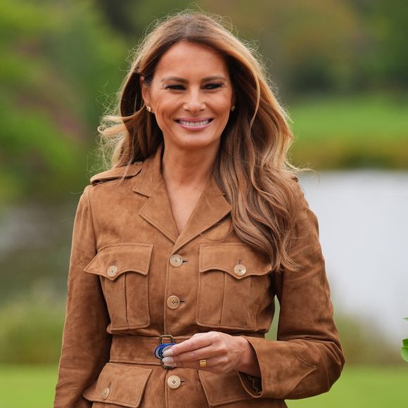 Melania Trump au parc de Frogmore à Windsor, dans le Berkshire, lors du deuxième jour de la deuxième visite d'État du président américain Donald Trump au Royaume-Uni. © PA Photo/ Bestimage
