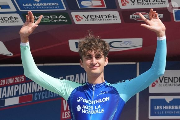 Paul Seixas lors des championnats de France 2025, épreuve cycliste, le 26 juin 2025 aux Herbiers, France Photo Laurent Lairys/ABACAPRESS.COM