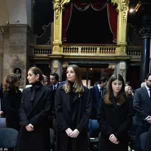 La princesse Clotilde Courau de Savoie, La princesse Vittoria de Savoie, La princesse Luisa de Savoie - La cérémonie funéraire de Victor Emmanuel de Savoie, fils du dernier roi d'Italie, en la cathédrale Saint-Jean-Baptiste de Turin, le 10 février 2024. SGP / BESTIMAGE