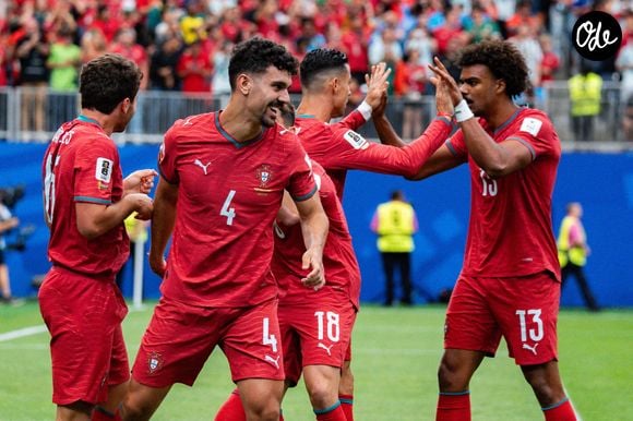 Coupe du monde de football de la FIFA 2026, Groupe K, Match 1, Portugal - RD Congo, le 17 juin 2026 au NRG Stadium de Houston, au Texas. But du 1-0 marqué par João Neves, sur une passe décisive de Cristiano Ronaldo, Pedro Neto, Tomás Araújo et Renato Veiga. Cristiano Ronaldo. Coupe du monde de football de la FIFA 2026, Groupe K, Match 1, Portugal - RD Congo, le 17 juin 2026, au NRG Stadium de Houston, au Texas. But portant le score à 1-0 marqué par João Neves, sur une passe décisive de Cristiano Ronaldo, Pedro Neto, Tomás Araújo et Renato Veiga. Cristiano Ronaldo,detected_source_language Imago/PsnewZ/Bestimage
