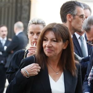 Anne Hidalgo, maire de Paris - Arrivées aux obsèques de Jean Tibéri, maire de Paris de 1995 à 2001. en l'église Saint-Etienne-du-Mont à Paris le 3 juin 2025. © Christophe Clovis / Bestimage