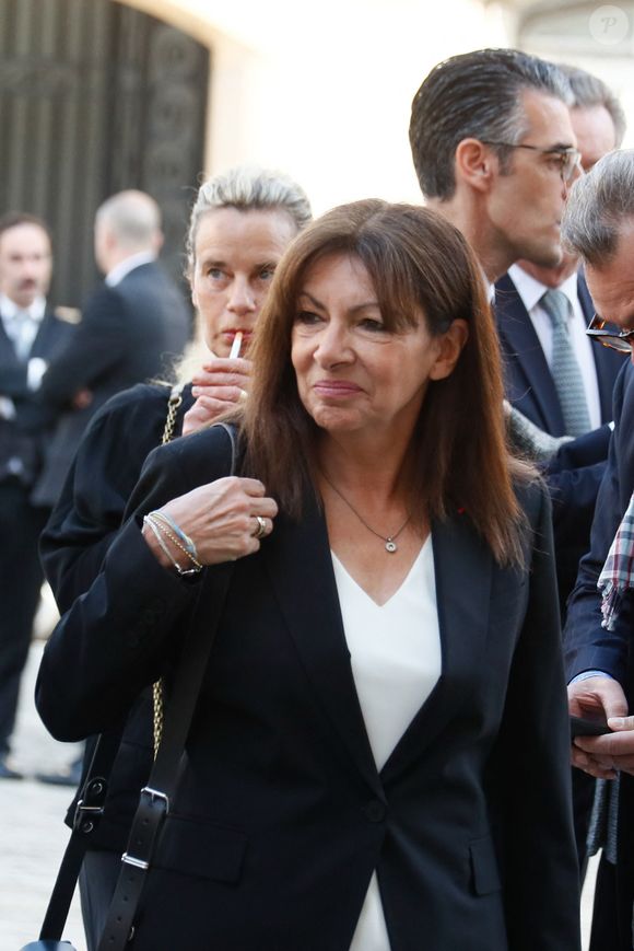 Anne Hidalgo, maire de Paris - Arrivées aux obsèques de Jean Tibéri, maire de Paris de 1995 à 2001. en l'église Saint-Etienne-du-Mont à Paris le 3 juin 2025. © Christophe Clovis / Bestimage
