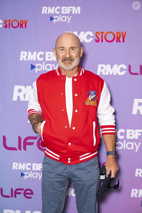 Vincent Lagaf' lors de la conférence de presse de rentrée des chaînes du groupe RMC-BFM à Paris. © Pierre Perusseau / Bestimage