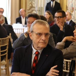 Exclusif - Jean-Charles de Castelbajac lors de la nomination de Stéphane Bern comme Pape du Patrimoine lors de la Saint Clément au restaurant Alain Ducasse Baccarat, à Paris, France, le 20 novembre 2025. © Denis Guignebourg/Bestimage
