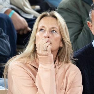 Estelle Lefébure dans les tribunes lors des Internationaux de France de Tennis de Roland Garros 2025, à Paris, France, le 5 juin 2025. © Jacovides-Moreau/Bestimage