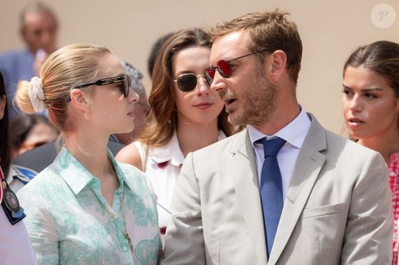 Pierre Casiraghi, Beatrice Borromeo, Princess Caroline of Hanover (La princesse Caroline de Hanovre) lors du relais de la Flamme Olympique des Jeux olympiques d'été de Paris 2024 à Monaco, le 18 juin 2024. Paris se prépare à accueillir les XXXIIIèmes Jeux Olympiques d'été, du 26 juillet au 11 août 2024. Olivier Huitel/Pool Monaco/Bestimage
