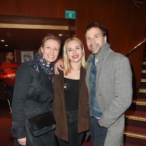 Alexandra Lamy, Chloé Jouannet et son père Thomas Jouannet - Représentation de la pièce "Les Monologues du Vagin" au théâtre le Comédia à Paris le 12 mars 2018. © Guirec Coadic/Bestimage