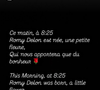 Leur petite Romy a pointé le bout de son nez ce mardi 29 avril à 8h25
Alain-Fabien Delon et Laura Bensadoun sont parents : leur petite Romy est née