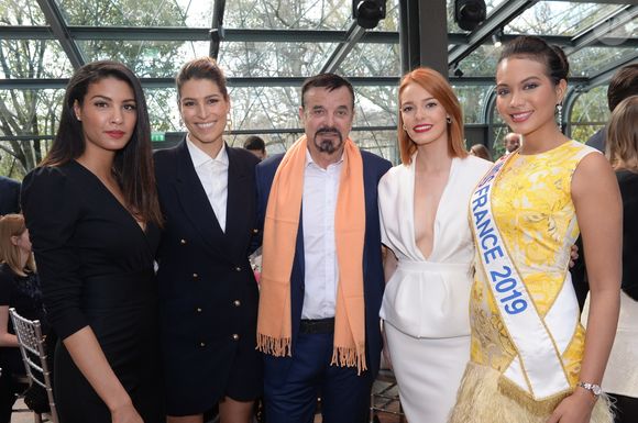 Chloé Mortaud, Laury Thilleman, Olivier Courtin Clarins, Maëva Coucke et Vaimalama Chaves lors du déjeuner "Chinese Business Club" au Pavillon Gabriel à Paris, à l'occasion de la journée mondiale des droits des femmes le 8 mars 2019. 

© Rachid Bellak/Bestimage