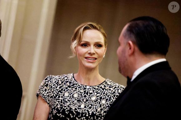 La princesse Charlène de Monaco lors de la soirée de gala Provale Solidarité à l'hôtel Four Seasons Hôtel, George V à Paris le 13 mars 2026. © Dominique Jacovides / Bestimage