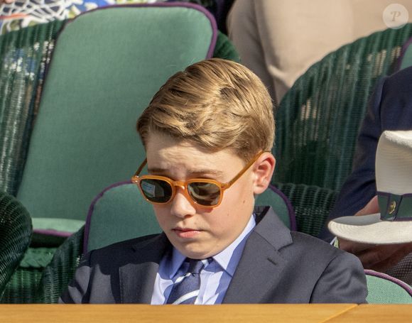 Le prince William, La princess Kate, le prince George et la princesse Charlotte assistent à finale homme du tournoi de tennis de Wimbledon le 13 juillet 2025. GOFF INF / BESTIMAGE