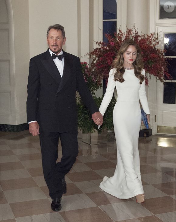 Larry Ellison, président exécutif et directeur technique d'Oracle et Nikita Kahn arrivent au dîner d'État du président chinois Xi et de Madame Peng Liyuan à la Maison Blanche à Washington, DC pour une visite d'État officielle vendredi 25 septembre 2015. Photo by Chris Kleponis / Pool/ABACAPRESS.COM