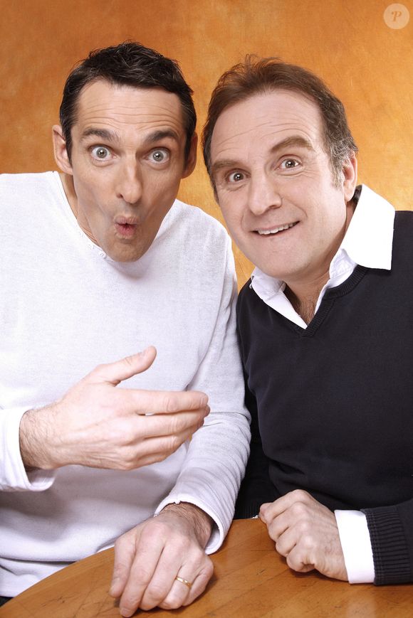 Vincent Dubois et Jean-Christian Fraiscinet des Bodin's posant lors d'une séance de portrait à Paris, France, janvier 2013. Photo par VIM/ABACAPRESS.COM