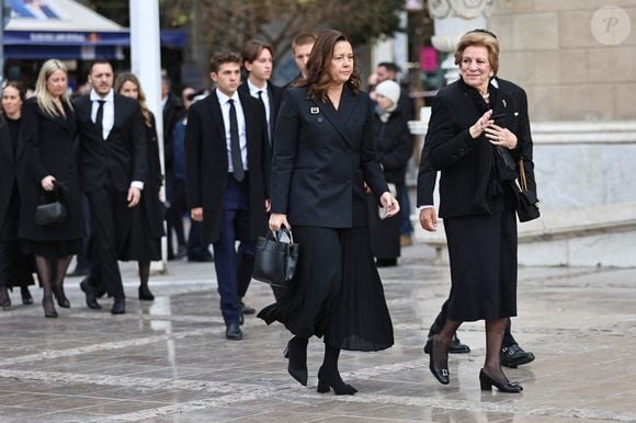 La princesse Alexia de Grèce et la reine Anne-Marie de Grèce assistent aux funérailles de la princesse Irène de Grèce à la cathédrale métropolitaine d'Athènes à Athènes, Grèce, le 19 janvier 2026. Photo par Giannis Panagopoulos/Eurokinissi/ABACAPRESS.COM