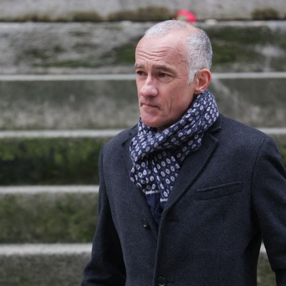 Gilles Bouleau lors de la cérémonie des obsèques de Catherine Laborde à l'église Saint-Roch à Paris, France, le 6 février 2025. Photo by Nasser Berzane/ABACAPRESS.COM