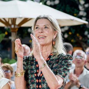 La princesse Caroline de Hanovre lors de la 3ème journée du Jumping International de Monte-Carlo, le 5 juillet 2025. La compétition se déroule sur le port Hercule à Monaco, du 3 juillet au 5 juillet. © Claudia Albuquerque/Bestimage