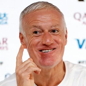 Didier Deschamps, sélectionneur de l'équipe de France, réagit lors d'une conférence de presse à la veille du match du groupe D entre la France et l'Australie lors de la Coupe du monde 2022 à Doha, au Qatar, le 21 novembre 2022. Photo Wang Lili/Xinhua/ABACAPRESS.COM
