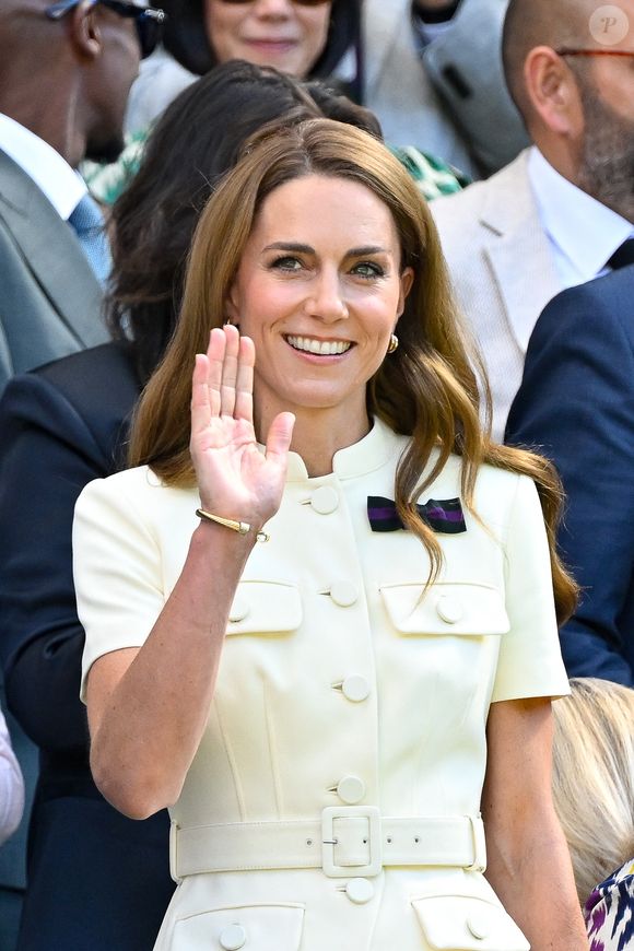 La princesse Catherine (Kate) Middleton, princesse de Galles lors de la finale dame des internationaux de tennis de Wimbledon le 12 juillet 2025.

© Chryslène Caillaud / PsnewZ/ Bestimage