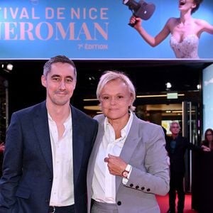 Muriel Robin et Pierre Mazingarbe - Tapis rouge lors de la 7ème édition du festival Cinéroman au Pathé gare du Sud à Nice le 1er Octobre 2025. © Bebert-Jacovides/Bestimage