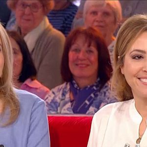 Louma Salamé et Léa Salamé lors de l'enregistrement de l'émission « Vivement dimanche » au studio Rive Gauche, présentée par Michel Drucker, diffusée sur France 3 le 21 juin 2026, à Paris, France, le 20 mai 2026. © Guillaume Gaffiot/Bestimage