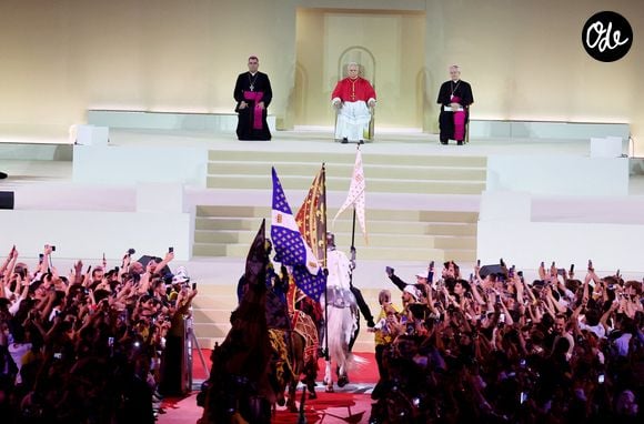 Le pape Léon XIV au Stade de France, à Saint-Denis, en périphérie de Paris, le 25 septembre 2026, pour présider une veillée de prière avec des jeunes de 17 à 35 ans, dans le cadre de sa visite de quatre jours en France.
© Jacovides-Moreau/Bestimage
