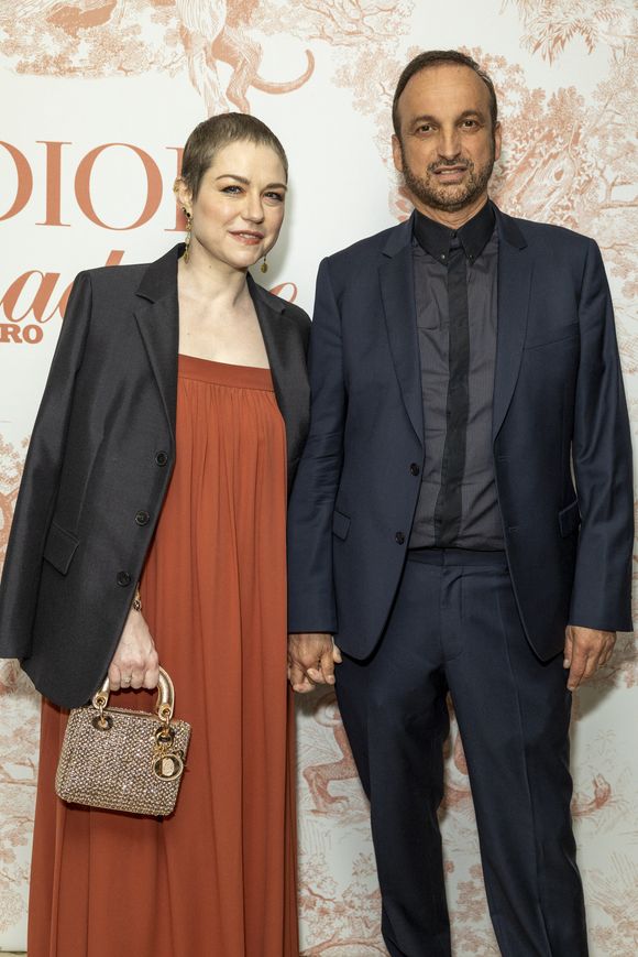 Exclusif -  Emilie Dequenne et son mari Michel Ferracci - Photocall du dîner Dior Madame Figaro à la "Terrasse by Albane" sur le rooftop de l'hôtel JW Marriott lors du 77ème Festival International du Film de Cannes le 15 mai 2024. © Olivier Borde/Bestimage
