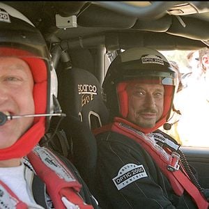 André Boudou et Johnny Hallyday lors du Rallye Optic 2000 en Tunisie.  © Angeli Jacovides Bestimage