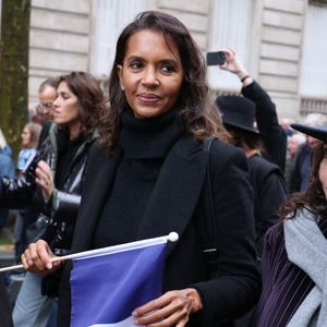 Karine le Marchand - Marche pour la République et contre l'antisémitisme à Paris le 12 novembre 2023. © Denis Guignebourg  / Bestimage