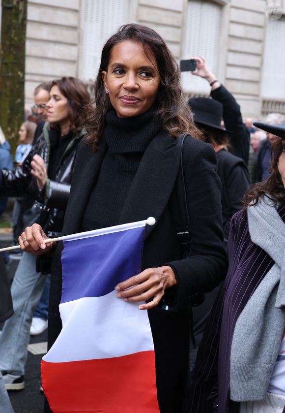 Karine le Marchand - Marche pour la République et contre l'antisémitisme à Paris le 12 novembre 2023. © Denis Guignebourg  / Bestimage