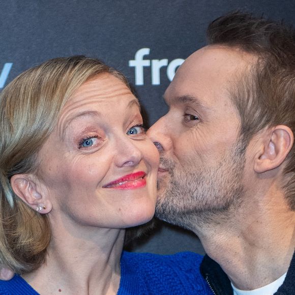 Maya Lauque et Damien Thevenot assistent au 40ème anniversaire de l'émission Télé Matin dans les locaux de France Télévision à Paris, France, le 06 février 2025. Photo by Aurore Marechal/ABACAPRESS.COM
