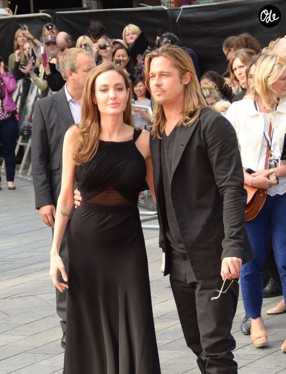Angelina Jolie et Brad Pitt - People a la premiere du film "World War Z" a Londres, le 2 juin 2013. FLYNET UK / BESTIMAGE