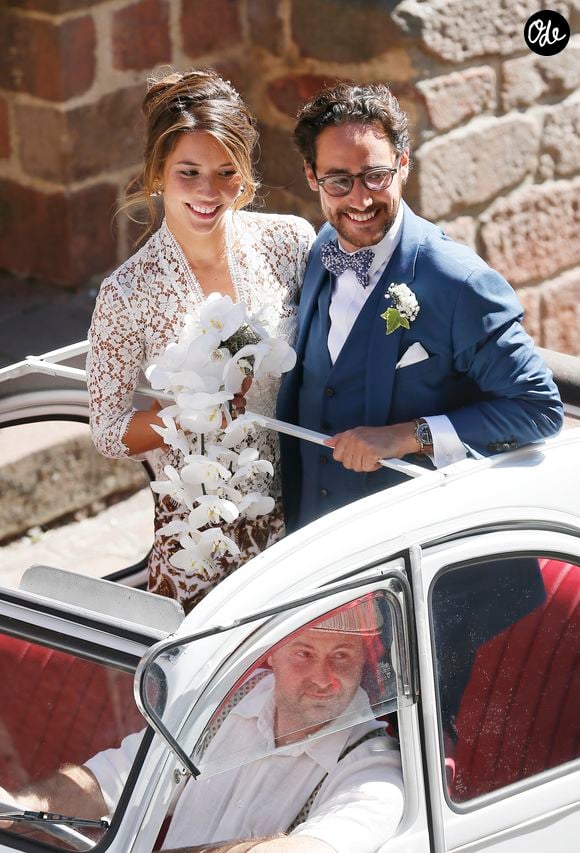 Mariage de Thomas Hollande et de la journaliste Emilie Broussouloux l'église de Meyssac en Corrèze, près de Brive, ville d'Emiie. Le 8 Septembre 2018.
© Patrick Bernard-Guillaume Collet / Bestimage