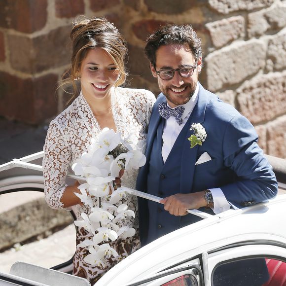 Mariage de Thomas Hollande et de la journaliste Emilie Broussouloux l'église de Meyssac en Corrèze, près de Brive, ville d'Emiie. Le 8 Septembre 2018.
© Patrick Bernard-Guillaume Collet / Bestimage